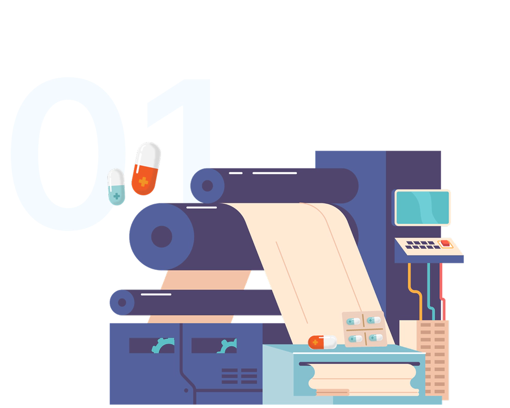 薬剤包装機のイラスト